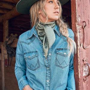 classic fit denim shirt (lw7006d)