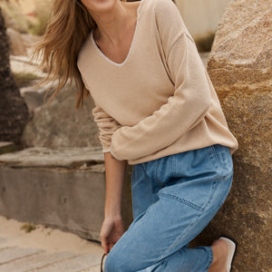 ascot stitch cotton sweater (bb4133)