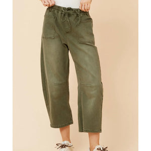 Cropped denim barrel pant (p526737)