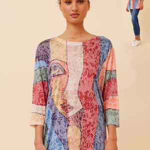 3/4 slv. abstract top (t524239)