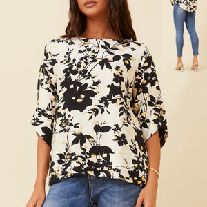 elbow slv. print top (t733633)