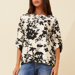 elbow slv. print top (t733633)