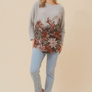 Top batwing slv border print (t735687)