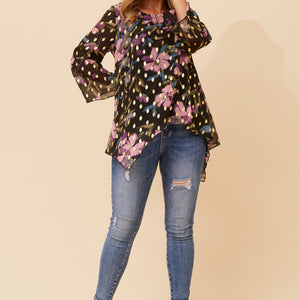 Top floral gold (T735410)