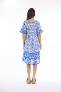 maalti frill hem blue dress (40374)