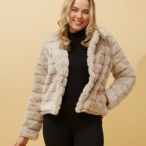 faux fur crop jacket wide collar (j511031_