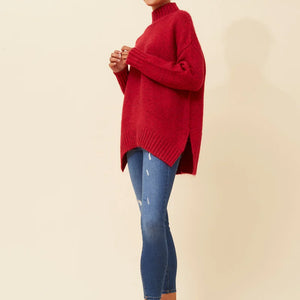 wool/b high neck pullover (kp514805)