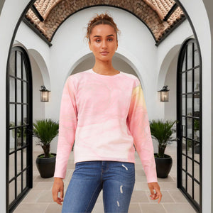 abstact print pullover diamante