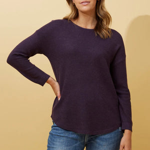 curved hem pearl pullover (kp509280)