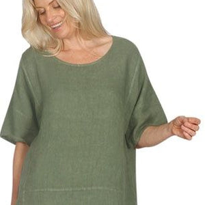 linen s/s top (et306)