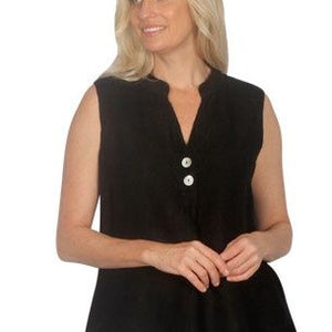 linen s/less top (et308)