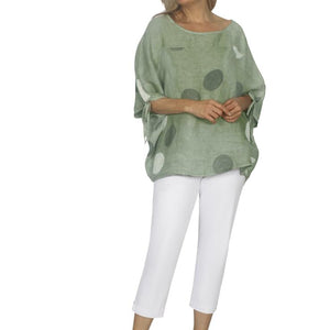 linen spot top (et321)