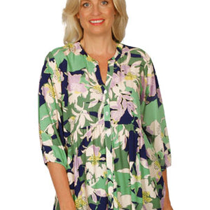 print 3/4 slv. shirt (e1860)