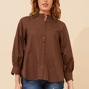 3/4 slv. blouse mandarin collar (t524352)