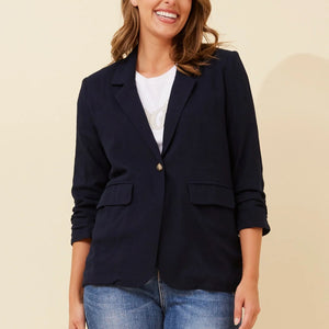 3/4 ruched slv. blazer (j522304)
