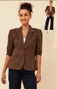 3/4 ruched slv. blazer (j522304)