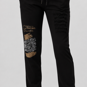 printed pocket pant sequins pant (jf25013)