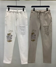 printed pocket pant sequins pant (jf25013)