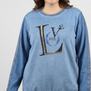 printed sparkle sweater (jf614)