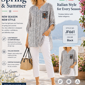 3/4 tab cotton shirt (jf661)