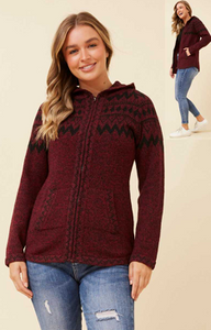 Knit hood cardigan (kc518375)