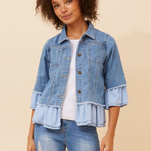3/4 slv. jacket frill cuff+hem (j524648)
