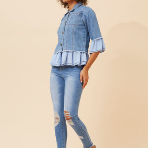 3/4 slv. jacket frill cuff+hem (j524648)