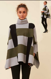 oversized block color knit pullover (kp508476)