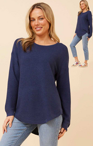 curved hem pearl pullover (kp509280)