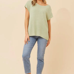 cap slv. knit top