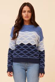 colourblock knit pullover (kp525365)
