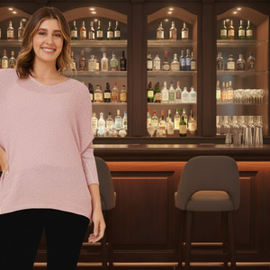 batwing  knit V pullover (kp525727)