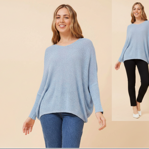 batwing  knit V pullover (kp525727)