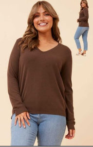 v-neck jersey knit pullover (kp525740)