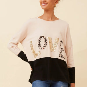 "LOVE" graphic pullover (kp734280)