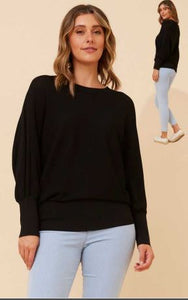 long dolman slv. fine knit pullover (kp734931)