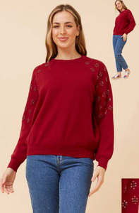 studs+diamante pullover (kp735670)