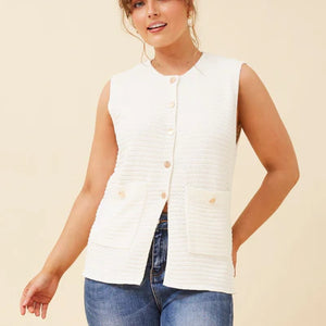 knit button vest (kv522472)