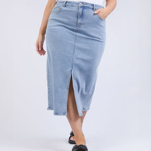 eloise denim midi skirt (81d1294)