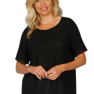 lace trim easy wear top (6123)