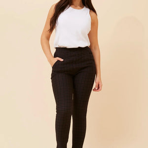 check  fleece lined leggings (lg526865)