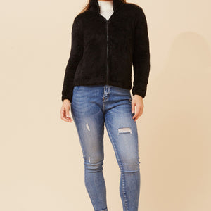 fleece zip high neck jacket (j508971+)