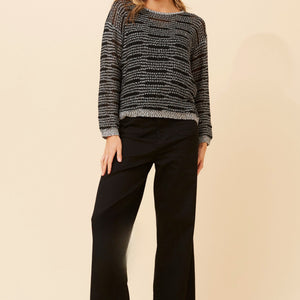 boat neck sequin knit top (kp526080)