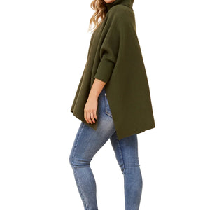 3/4 slv. cowl oversized pullover (kp508478)
