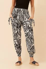 Print harem pant (P523466)