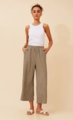 crop wide leg pant elastic waist (p523886)