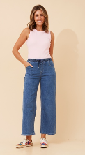 wide leg drawstring jean (p524855)