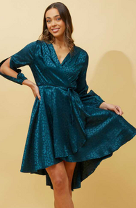 satin wrap dress (d516678)