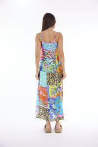 kaftan maxi strappy dress (81004)