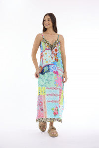 kaftan maxi strappy dress (81004)